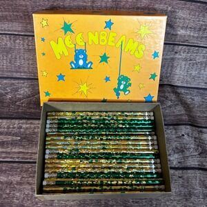 Moonbeams 55 St Patricks Glitz Vintage Pencils Gold Green Holographic Box USA